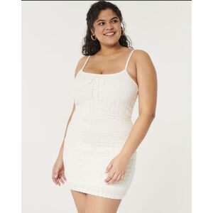 *NEW* Hollister Women's White Crochet Cotton Dress Sz Medium Y2K Beach Baby Doll
